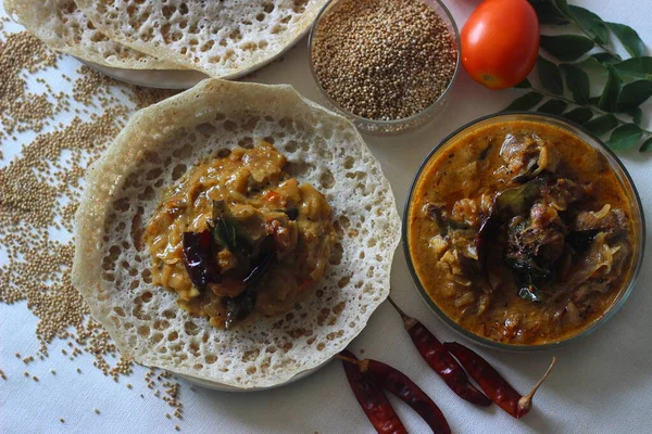 Kodo Millet Hoppers Prepared Batter Kodo Millet Flattened Rice Coconut — Stock Photo, Image