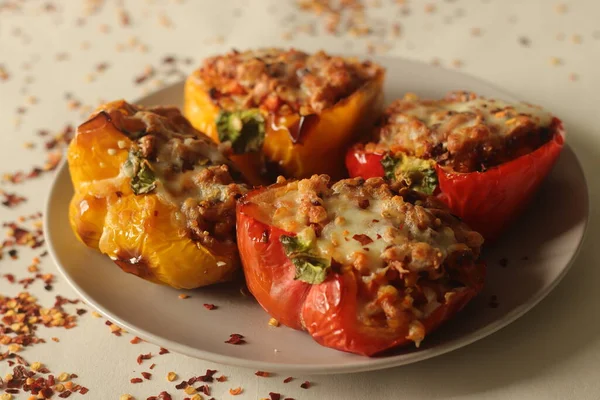 Stuffed Bell Peppers Made Air Frying Bell Peppers Stuffed Spicy — Stock Photo, Image