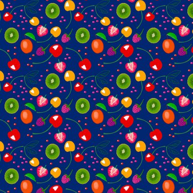 Kayısı, kiraz, ahududu ve böğürtlen desenleri