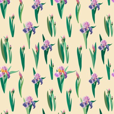 Çiçek deseni ve zambak tomurcukları