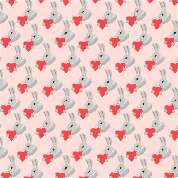 Pattern Cute Rabbit Heart — Stock Photo, Image