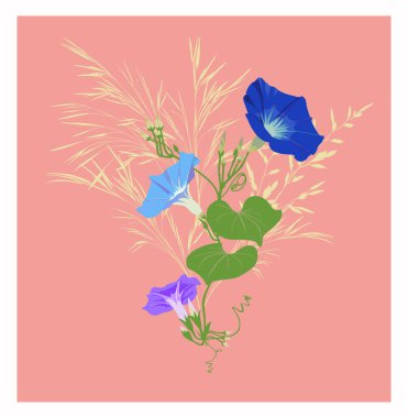 Bir buket çiçek ve yabani otlar.