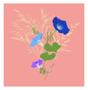 Bir buket çiçek ve yabani otlar.