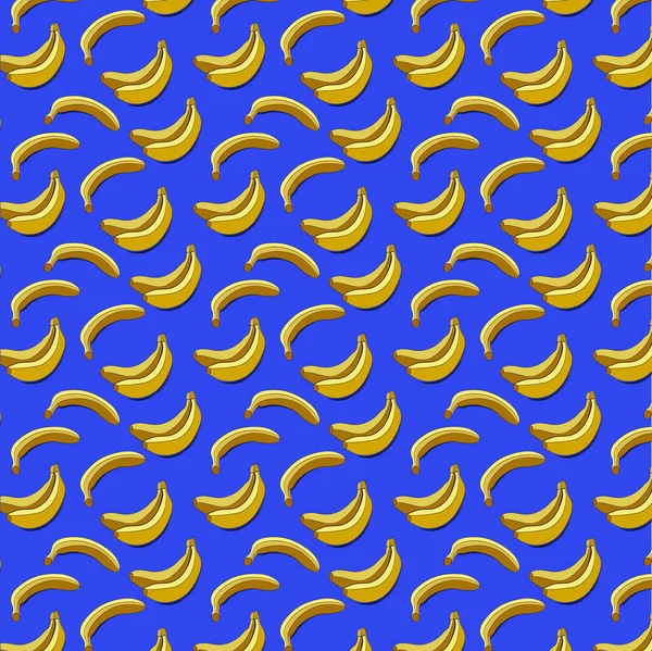Banana Pattern Blue Background — Stock Vector