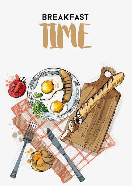 Cartaz da hora do pequeno almoço — Fotografia de Stock