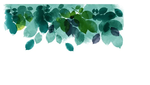 Frühling Aquarell Blätter Hintergrund — Stockvektor