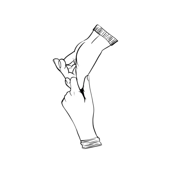 Vetor Definir Mãos Amor Desenho Desenhado Mão Ilustração — Vetor de Stock