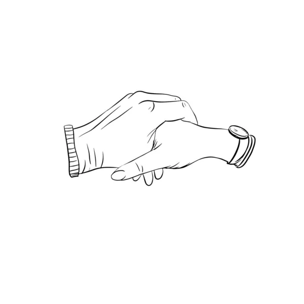 Vetor Definir Mãos Amor Desenho Desenhado Mão Ilustração — Vetor de Stock