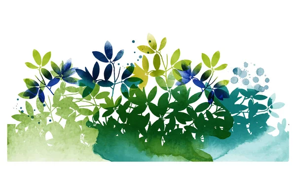 Frühling Aquarell Blätter Hintergrund — Stockvektor