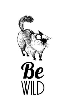 Komik kedilerin el çizimi vektör çizimi