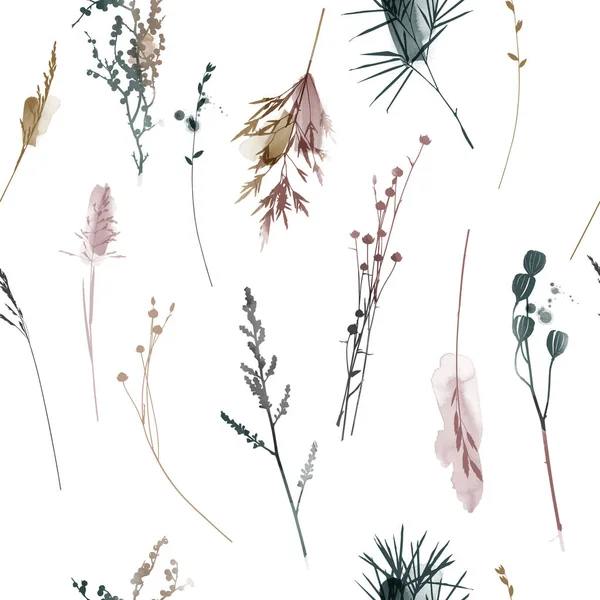 Aquarelle Vecteur Floral Motif Sans Couture — Image vectorielle