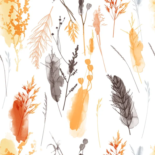 Aquarelle Vecteur Floral Motif Sans Couture — Image vectorielle