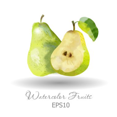 Suluboya olgun armut