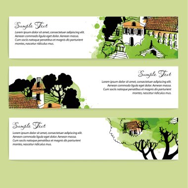 Ağaç-şehir afiş arka plan