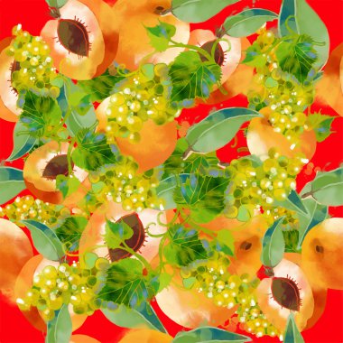 Kayısı ve üzüm desen