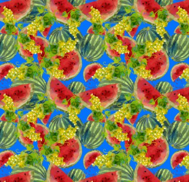 Arka plan üzüm ve karpuz