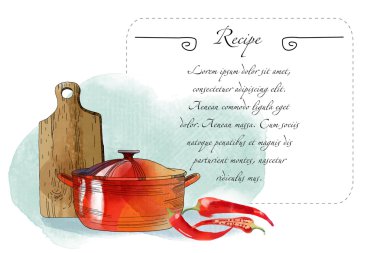 Sulu Boya mutfak arka plan