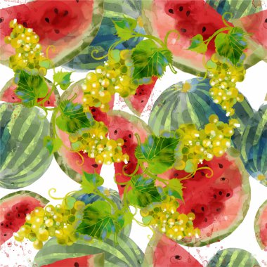 Üzüm ve karpuz seamless modeli