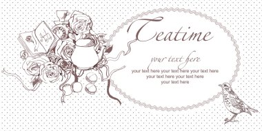 Çay saati tasarım kartı