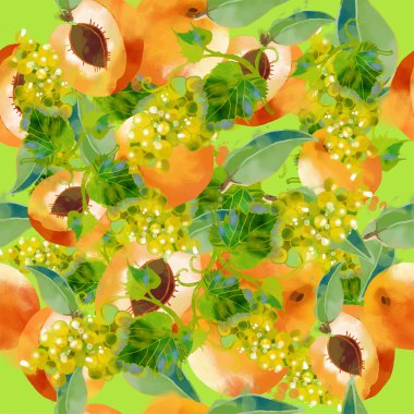 Kayısı ve üzüm desen