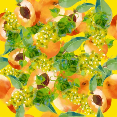 Kayısı ve üzüm desen