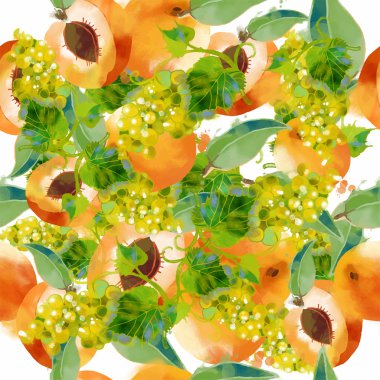 Kayısı ve üzüm desen