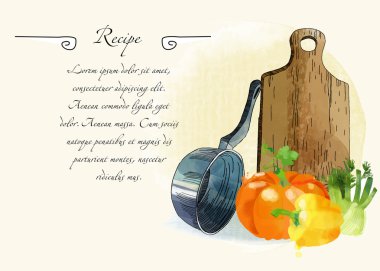 Sulu Boya mutfak arka plan