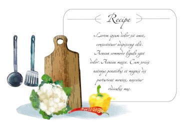 Sulu Boya mutfak arka plan