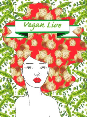 Sebze süsleme ile kız