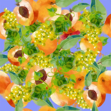 Kayısı ve üzüm desen