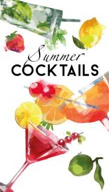 Summer Cocktails background clipart