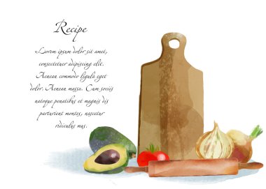 Sulu Boya mutfak arka plan