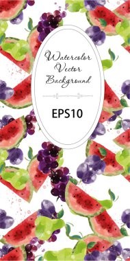 Sulu Boya meyve arka plan