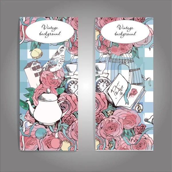 Banner Teatime - Stok Vektor