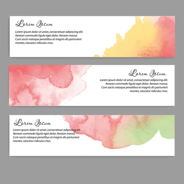 Design banner acquerello — Vettoriale Stock