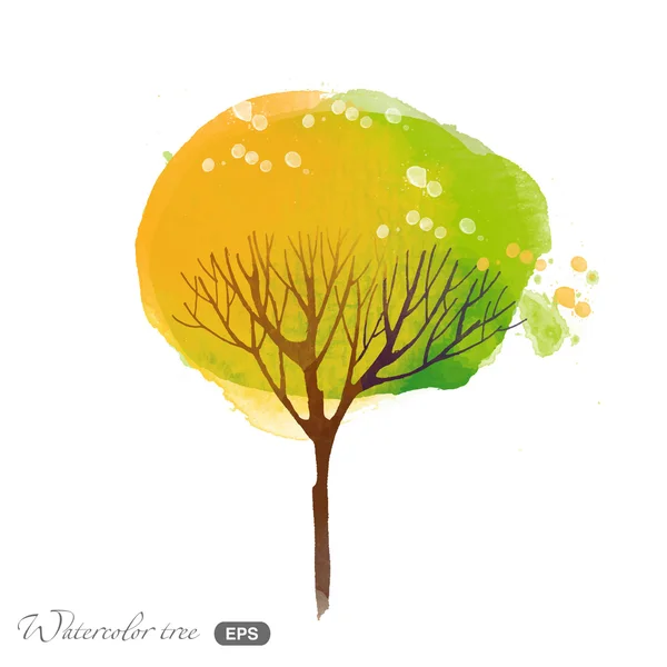 Aquarelle arbre d'automne — Image vectorielle