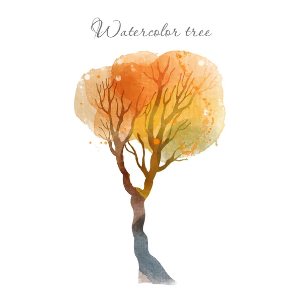 Acuarela árbol de otoño — Vector de stock