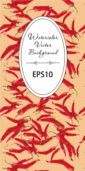 Acquerello sfondo peperoncino — Vettoriale Stock