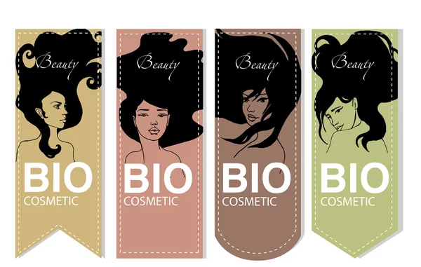 Vector Bio cosmetic label set — Stock Vector
