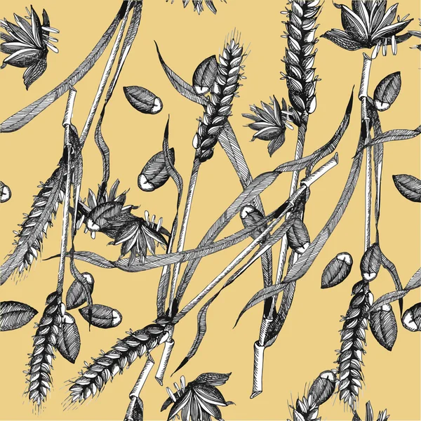 Modèle sans couture avec plante — Image vectorielle