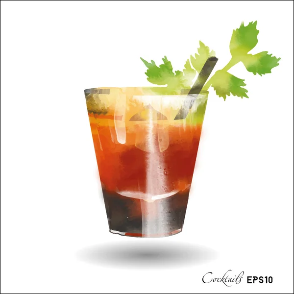 Bloody mary cocktail — Stockvector