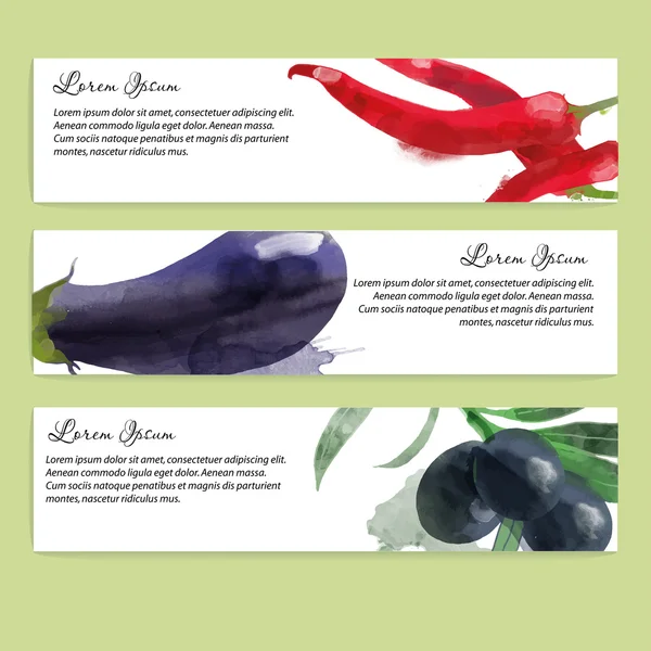 Conception de bannière avec légumes — Image vectorielle