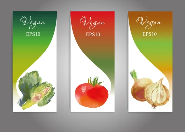 Gemüse Flyer Set — Stockvektor