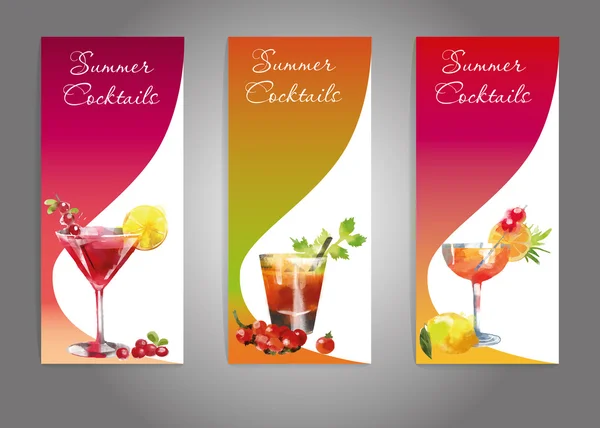 Cocktails d'été ensemble — Image vectorielle