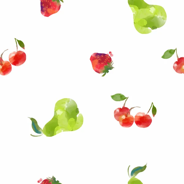 Акварельний безшовний візерунок фруктів — стоковий вектор
