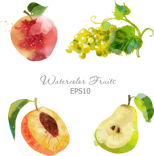 Aquarel fruit set — Stockvector