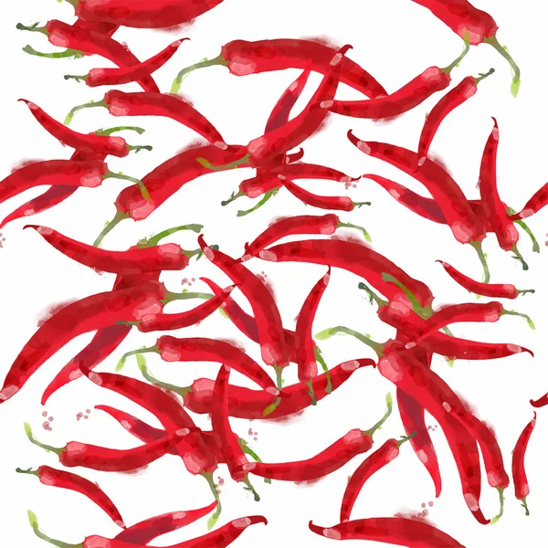 Aquarellmuster Chili — Stockvektor