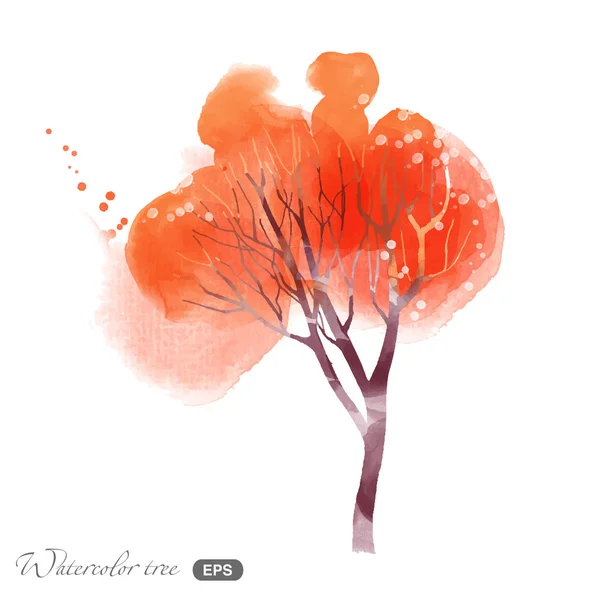 Aquarelle arbre d'automne — Image vectorielle