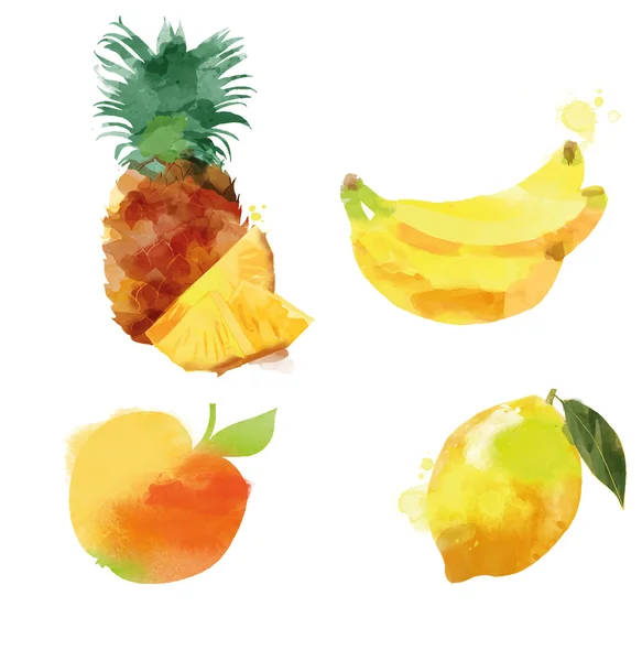 Aquarel fruit set — Stockvector