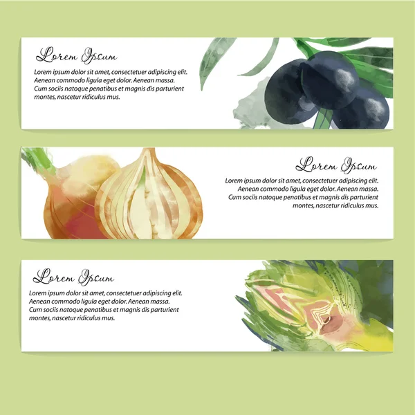Aquarelle légumes fond — Image vectorielle